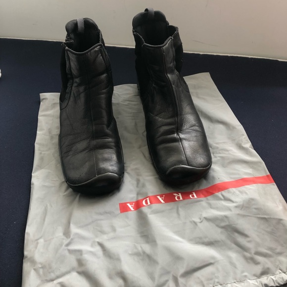 PRADA Sport Leather Ankle Boots, Size 37 or 6.5 - Picture 2 of 5